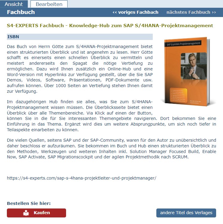 Buch und Projektleiter-Hub zum SAP S/4HANA-Projektmanagement